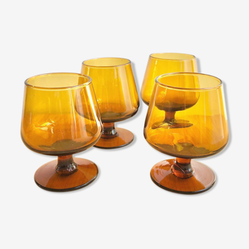 Amber cognac glasses