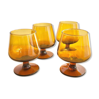 Amber cognac glasses