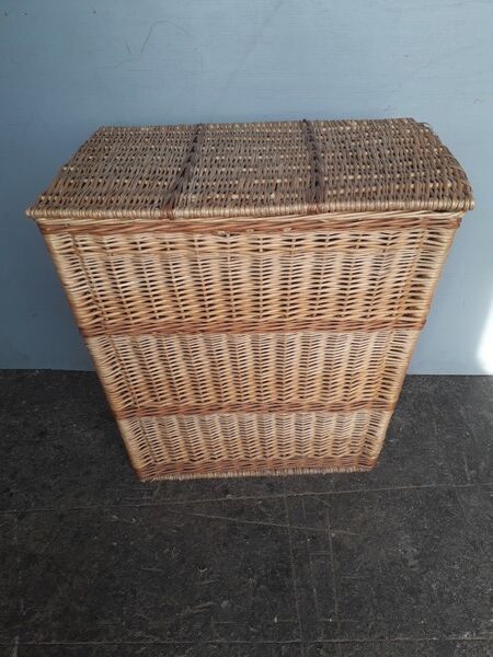 Chest 65cm basket basket rattan wicker period 1960