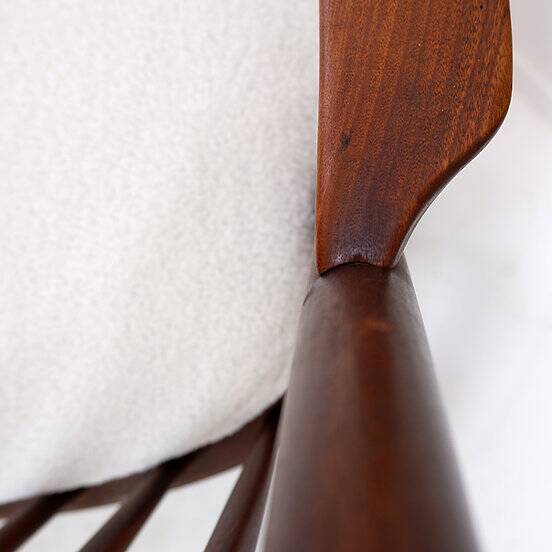 Rocking chair by Frank Reenskaug for Bramin, 1960s - New White Boucle Fabric