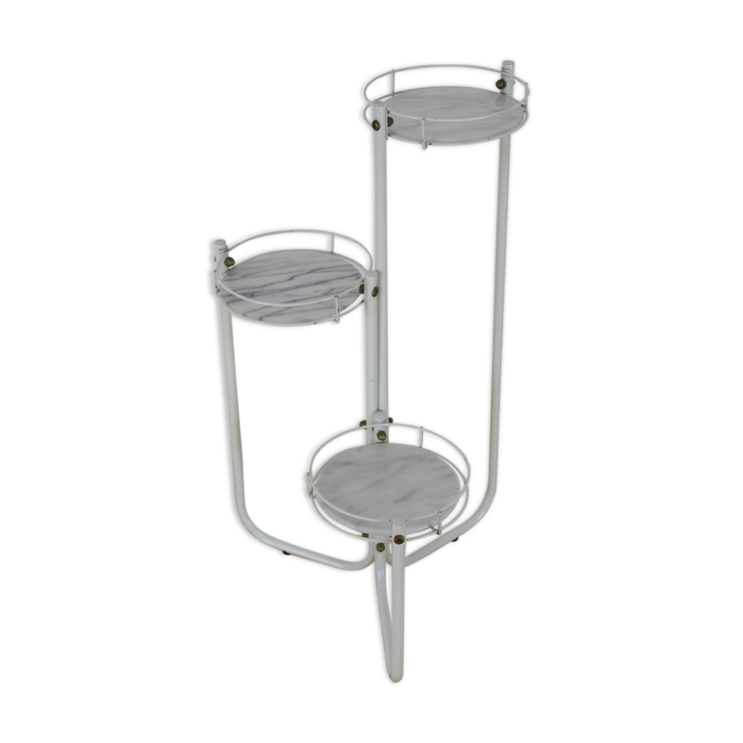 Door plant in white metal and marble