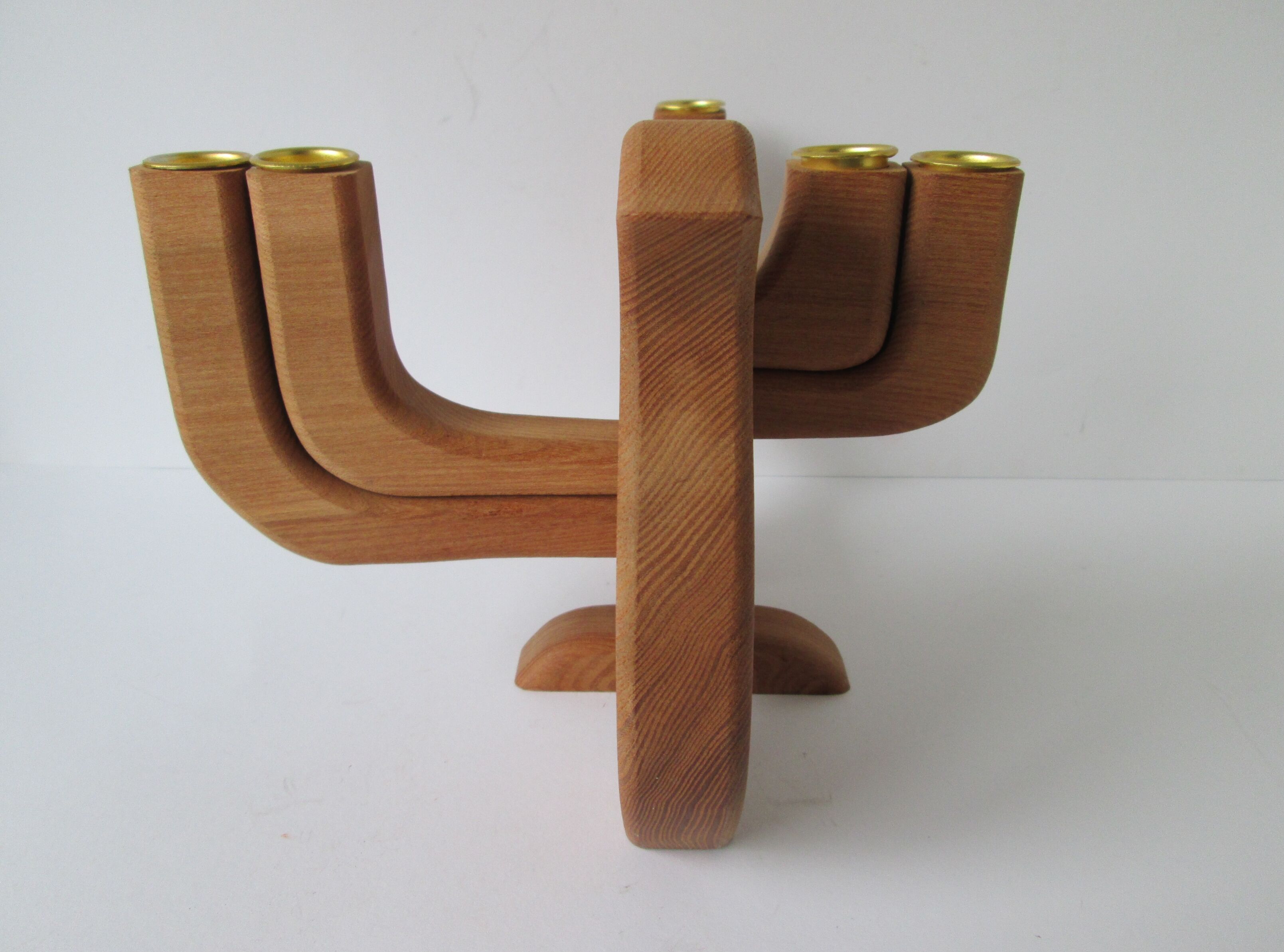 Wooden Swedish design 1970s candle holder (5 candles)  designed by Carl Nelson for Ta i Trä, Uppsala