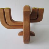 Wooden Swedish design 1970s candle holder (5 candles)  designed by Carl Nelson for Ta i Trä, Uppsala