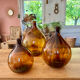 Lot de 3 dame-jeanne ambrées