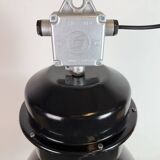Large Black Industrial Factory Pendant Lamp from Elektrosvit, 1960s