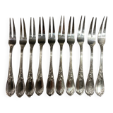 10 snail forks, rocaille model, Ercuis brand