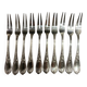10 snail forks, rocaille model, Ercuis brand