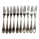 10 snail forks, rocaille model, Ercuis brand