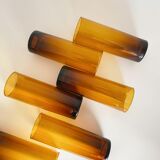 Set of 6 amber tube glasses