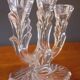 Bougeoir tripode vintage année 70 en verre moulé