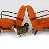 Czech Bentwood Lounge Chairs by J. Halabala for Up Závody, 1950s, Set of 2