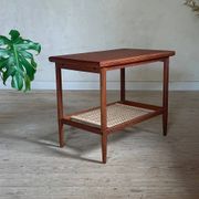 Vintage teak and rope magazine rack coffee table