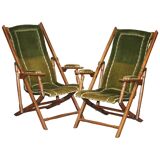 Pair of Victorian military folding chairs