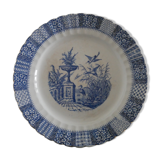 6 blue plates KG Lunéville collection "lace"