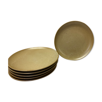 Set of 6 vintage sandstone plates