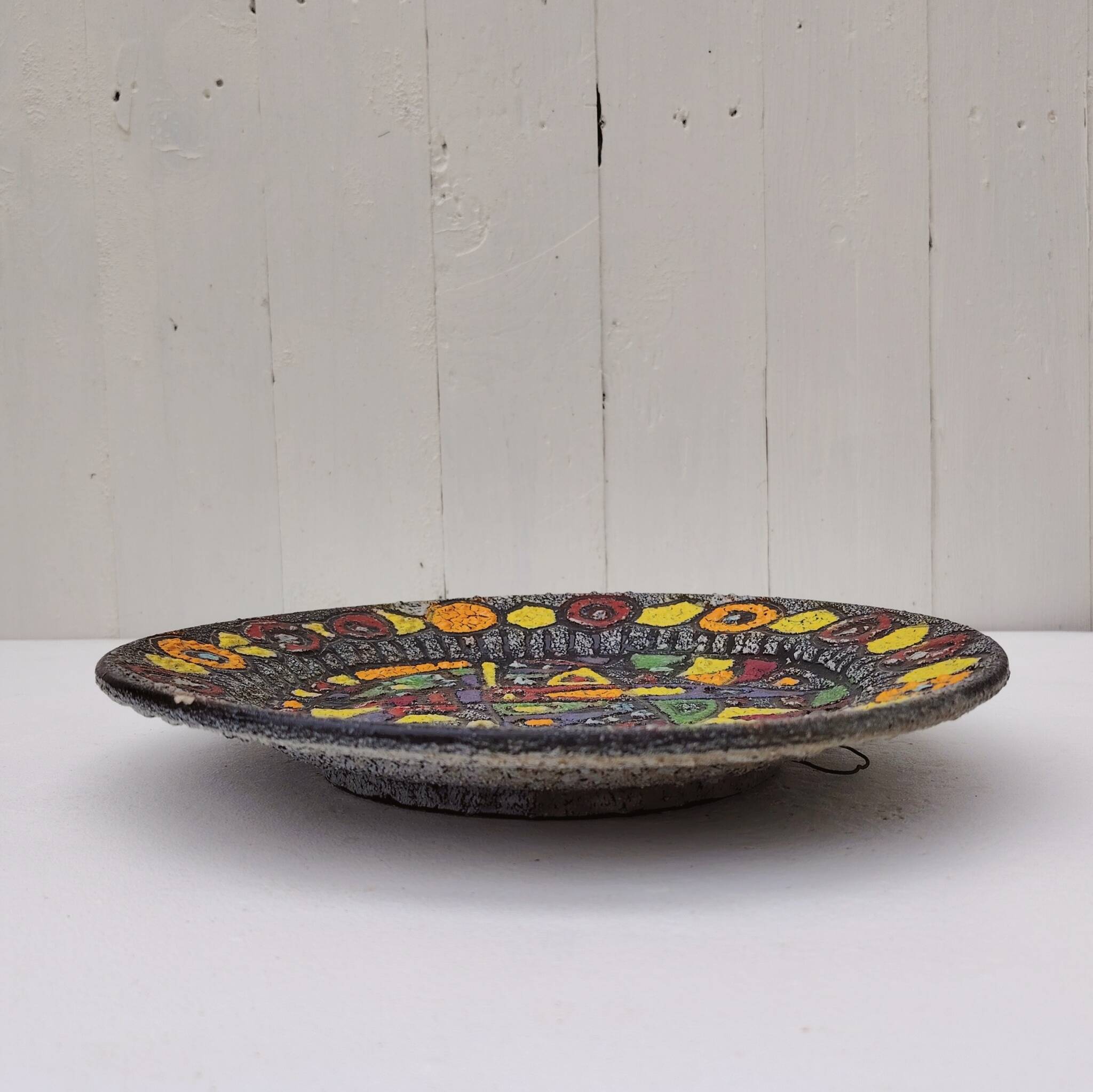 Flat fat lava, ethnic decor, West Germany, signed