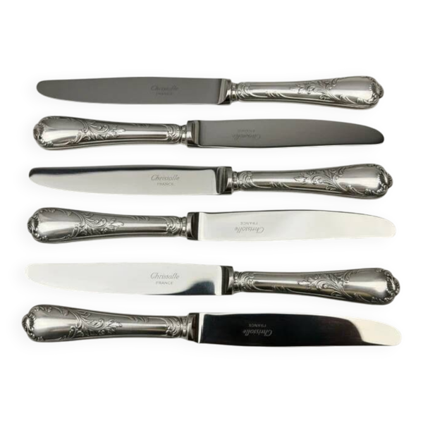 Lot de 6 couteaux à fromage Christofle modèle Marly – 19 cm