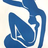 Lithographic poster after Graceful Blue Nude of 52 by MATISSE, Musée de Céret, 1980 (Mourlot)