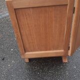 Low art deco sideboard in raw oak wood