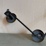 2 black and yellow metal wall coat racks