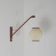 Danish teak wall lamp with pearl shade, 1960s