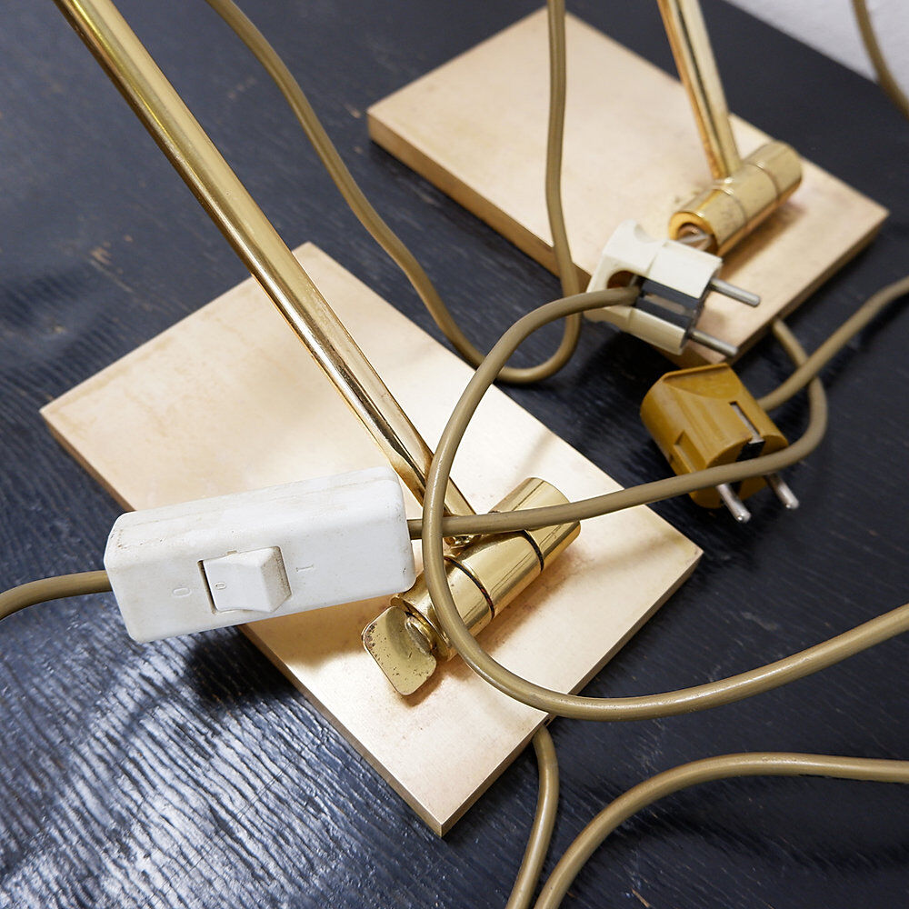 Pair of vintage articulated brass desk lamps - Stéphane Davidts, Belgium
