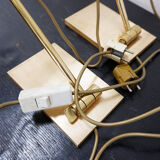 Pair of vintage articulated brass desk lamps - Stéphane Davidts, Belgium