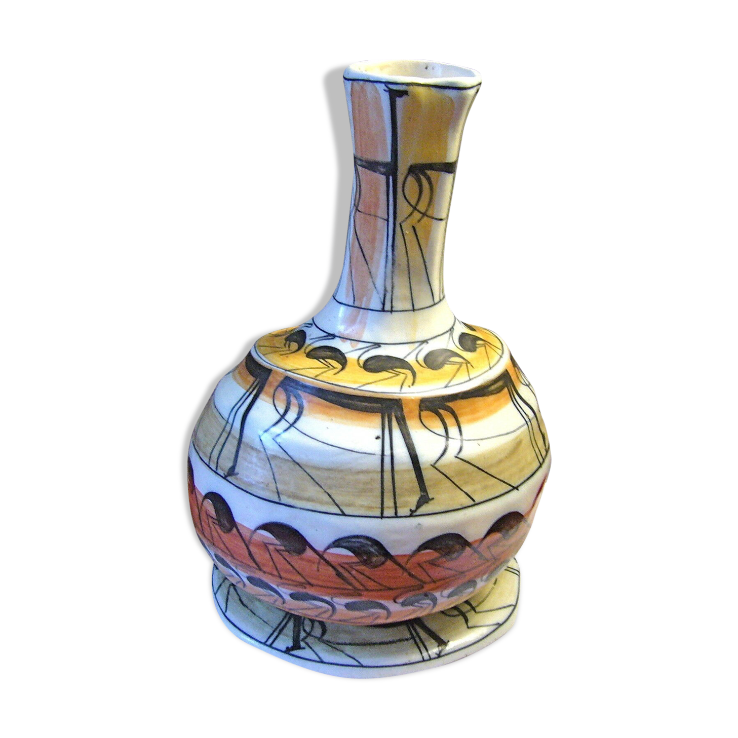 Ceramic vase with signature