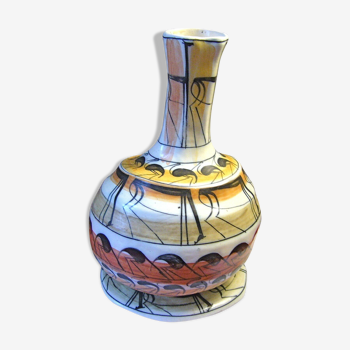 Ceramic vase with signature