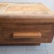 Vintage 1970 coffee table in solid oak & ceramic