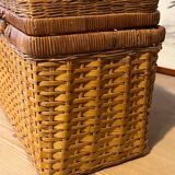 Old wicker suitcase