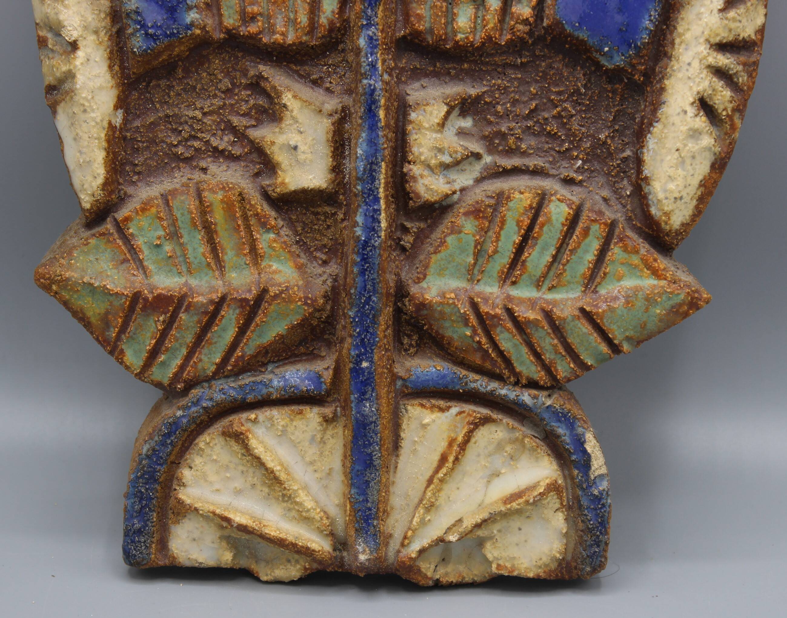 Enameled stoneware wall plaque - the argonauts - vallauris design circa 1950 1960