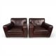 Set of 2 B&B Italia Maxalto Apta Imprimatur leather armchairs by Antonio Ci