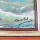 Huile sur bois encadrée et signée henri merlet, falaise d’etretat