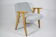 Original restored armchair 366, designer J. Chierowski, 60s, blue, oak wood