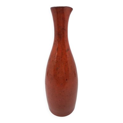 Vase Robert Picault en Grès émail Rouge Français Vallauris Côte-d'Azur 1950
