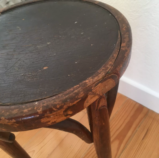 Baumann curved wooden stool