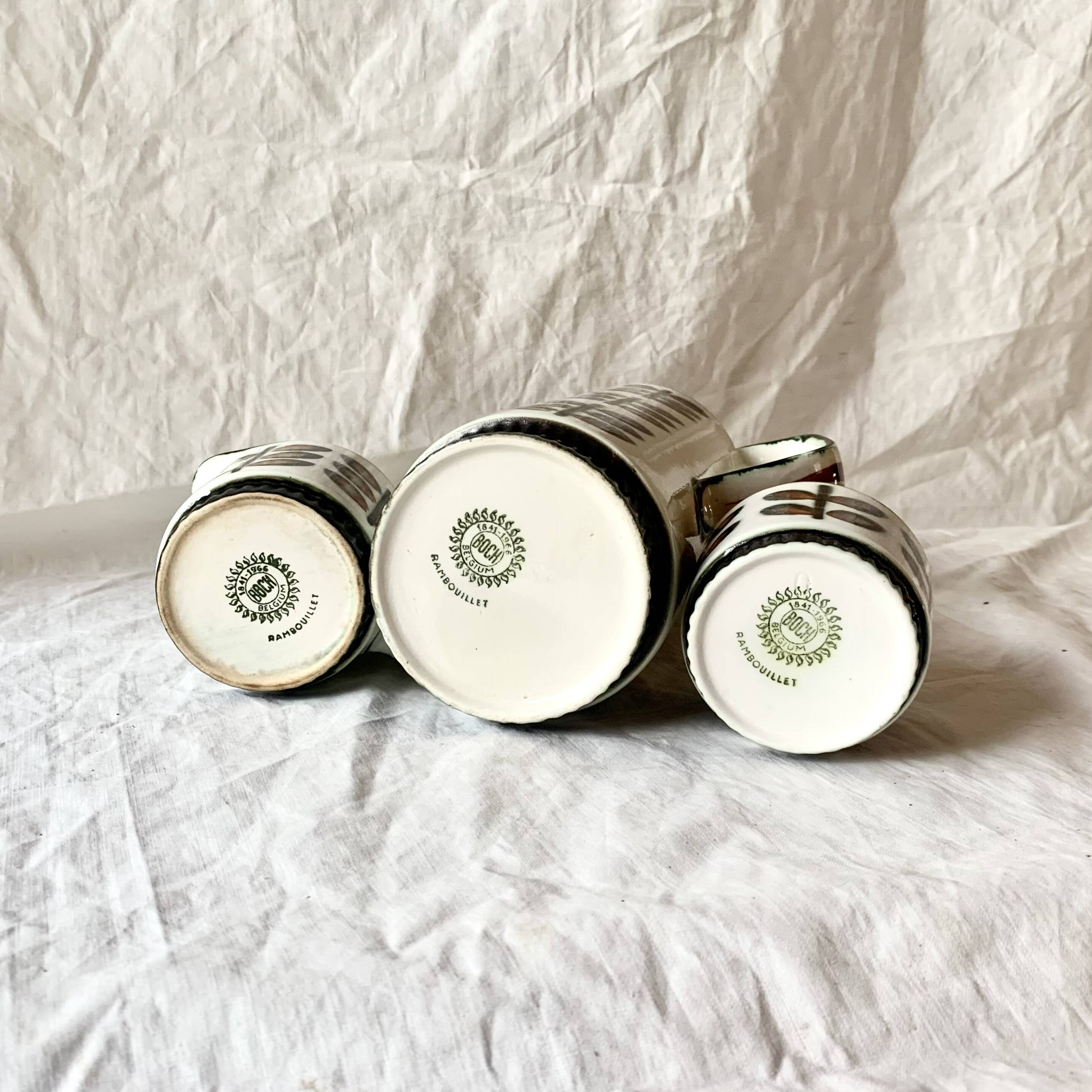 Boch Rambouillet - 1 coffee maker (25 cm), 1 milk jug, 1 sugar bowl and 2 cups - 1960