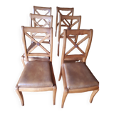 Solid wood chairs with leather seats