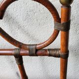Rattan and brass headboard