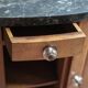 Art Deco nightstand, bedside table in wood and black marble, side table