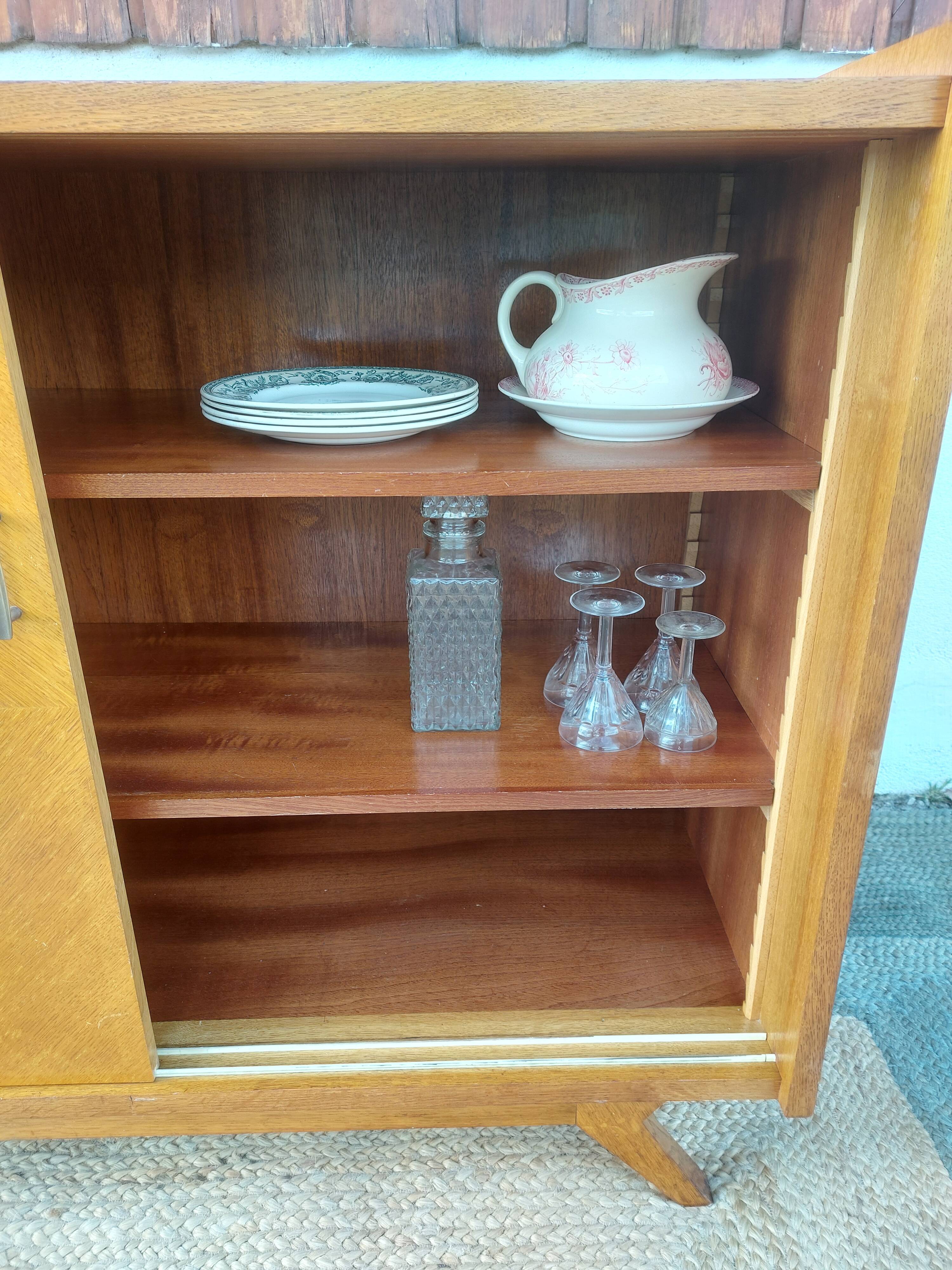sideboard, buffet with sliding doors and splayed legs