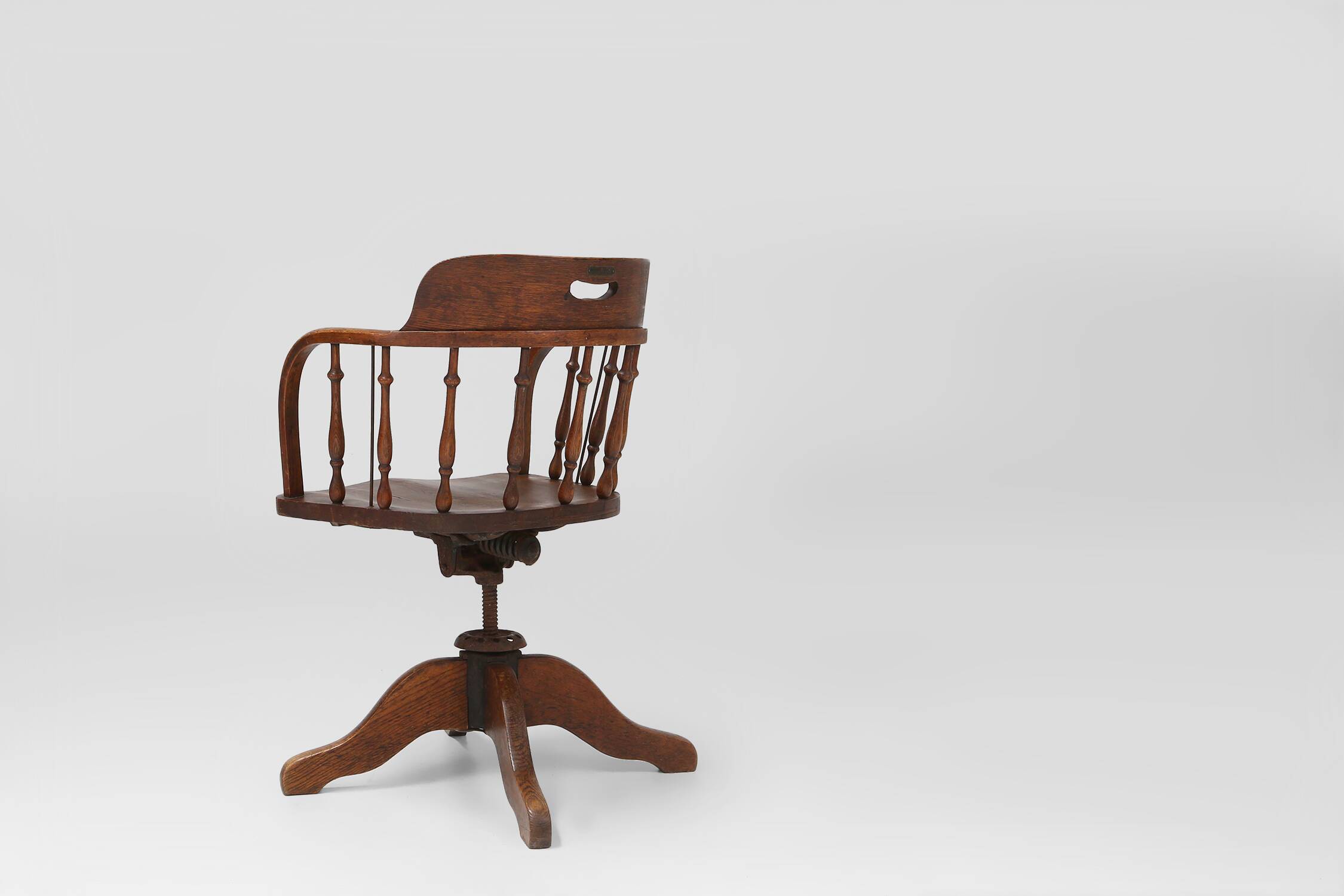 English style swivel-base “captain” desk chair, ca. 1850