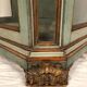 Showcase in blue/green lacquered wood, gold trim, Italy 18th-early 19th century