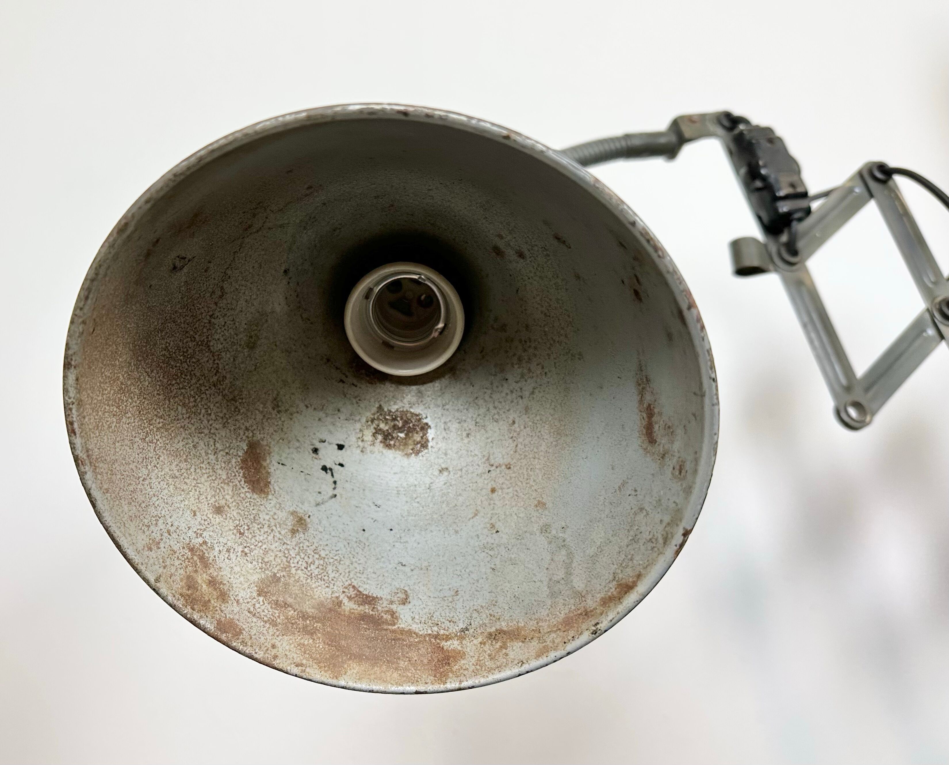 Grey Industrial Scissor Wall Lamp from Elektroinstala, 1960s