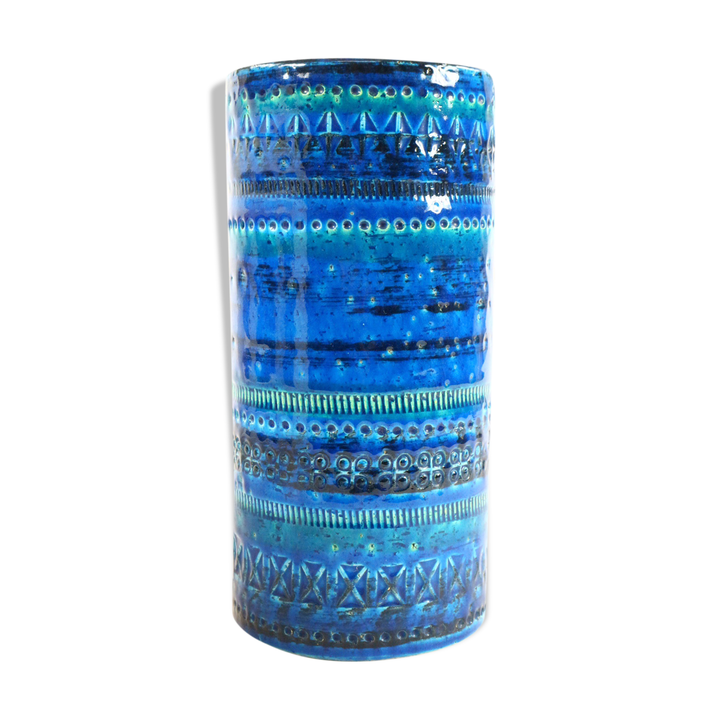 Cylinder vase, blue/blue, bitossi, aldo londi design