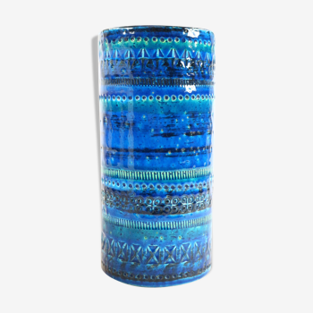 Vase cylindre, bleu / bleu, bitossi, aldo londi conception