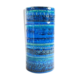 Vase cylindre, bleu / bleu, bitossi, aldo londi conception