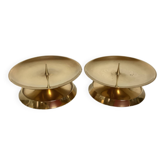 Pair of brass candle holders