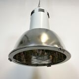 Industrial aluminium lamp with iron grid from siemens, 1980’s